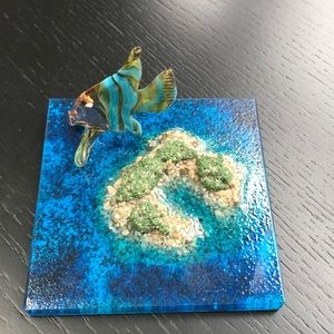 Glass removable fish and island square.  Brand new